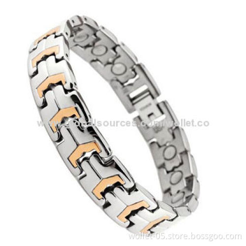 Fashionable Magnetic Therapy Bracelet for Health Care Purposes, Made of Stainless SteelNew